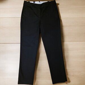 Boden Womens Trouser Dress Pants Sz US 4R/UK 8R Black Cotton Blend Cropped Slits